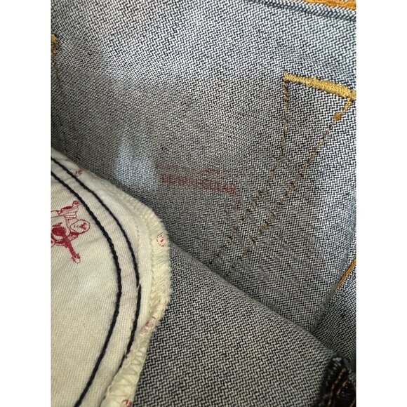 True Religion Bobby Womens 25 Dark Wash Flare Jeans NWOT White Gold Tag Made-USA - Picture 5 of 16
